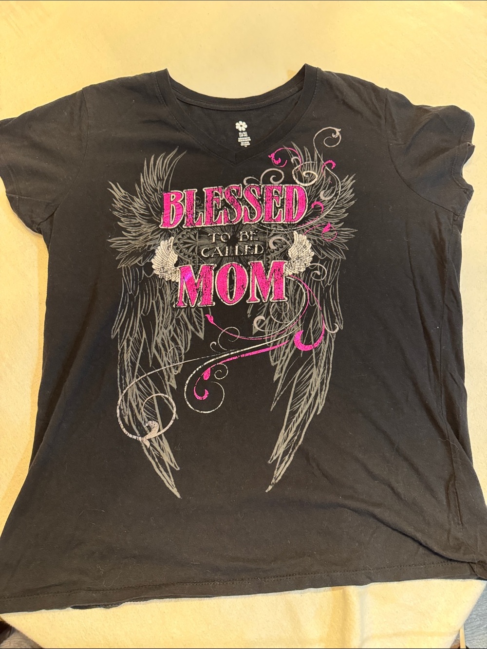 Blessed to Be Called Mom Graphic Tee - Black/Pink